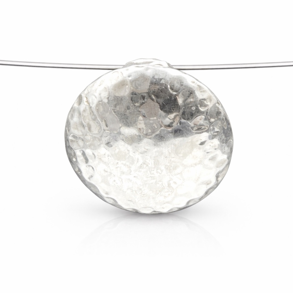 Vintage SILPADA - Sterling silver - hammered hollow - puffy SLIDE PENDANT